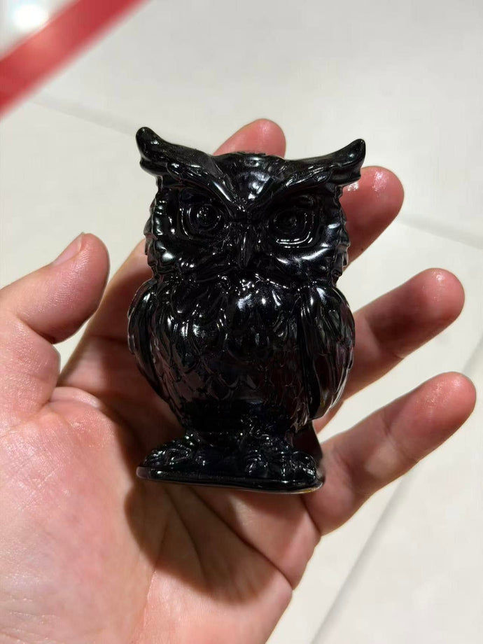 Owl Carving (Black Obsidian)