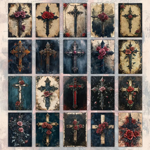 Gothic Rose Cross Postcards