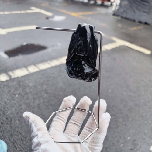 Hanging Black Obsidian Bat