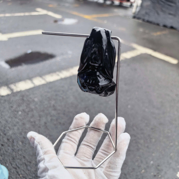 Hanging Black Obsidian Bat