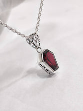 Garnet Coffin Necklace