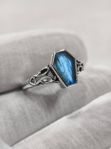 Labradorite Coffin Rings