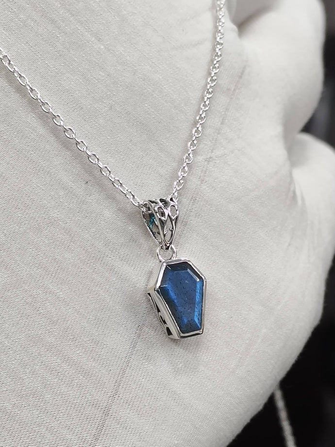 Labradorite Coffin Necklace