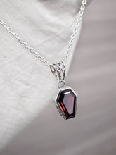 Garnet Coffin Necklace