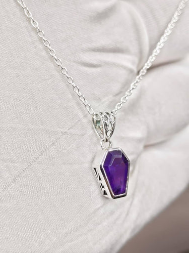 Amethyst Coffin Necklace