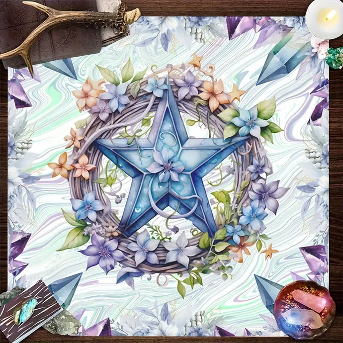 Crystal Pentagram Tarot Altar Cloth