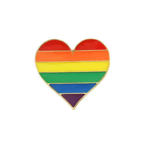 Rainbow Heart Pin Brooch