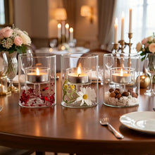 Cylinder Glass Decorative Hurricane Candle Holders