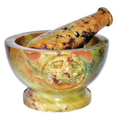 Soap Stone Pentacle Carved Mortar & Pestle 4