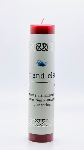 Manifestation Pillar Candle Cut and Clear