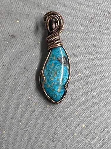 Native Turquoise Copper Wrapped Necklace (2)