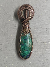 Azurite Malachite Copper Wrapped Necklace