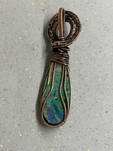 Azurite Malachite Copper Wrapped Necklace