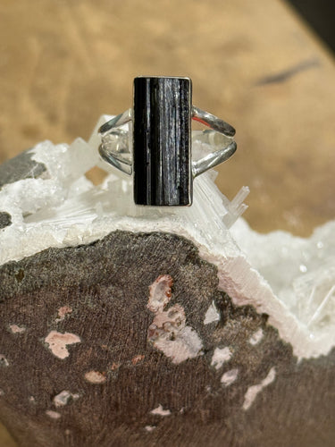 Black Tourmaline Ring Size 10