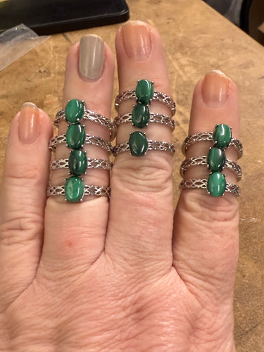 Malachite Adjustable Ring