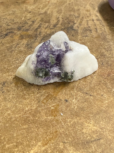 Purple Scapolite (Marialite)W/ Dioptase (20)
