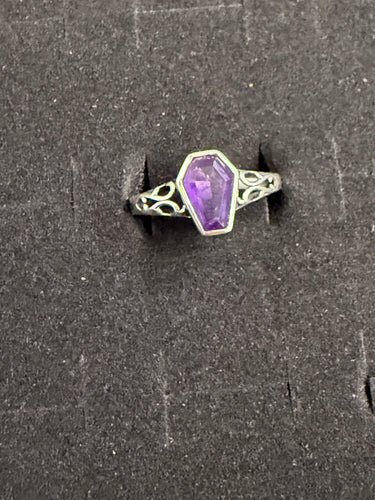 Amethyst Coffin Rings