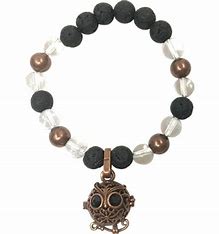 Lava, Copper, & Quartz Owl Bracelet