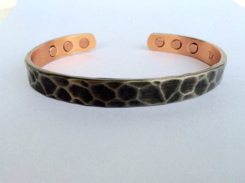 Magnetic Copper Bracelet - Hammered - Antique Copper