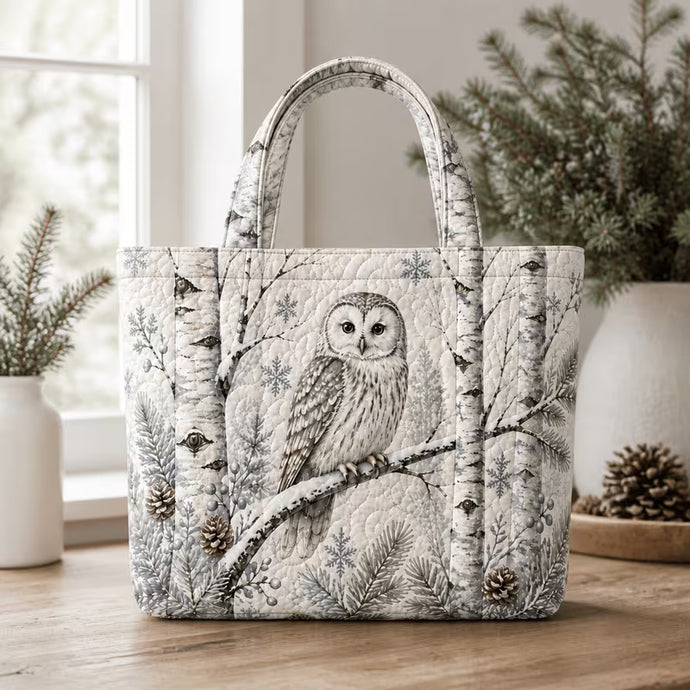 Snowy Owl Quilted Bag