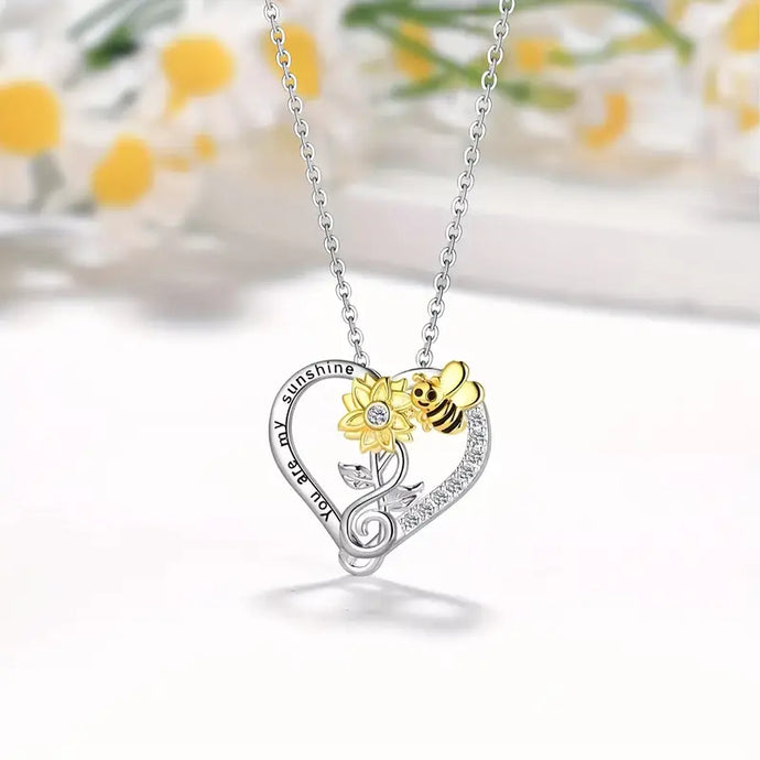 Heart and Bee Heart Necklace