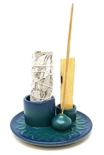 Ceramic Burner (Smudge Stick, Palo Santo Wood & Incense Burner)