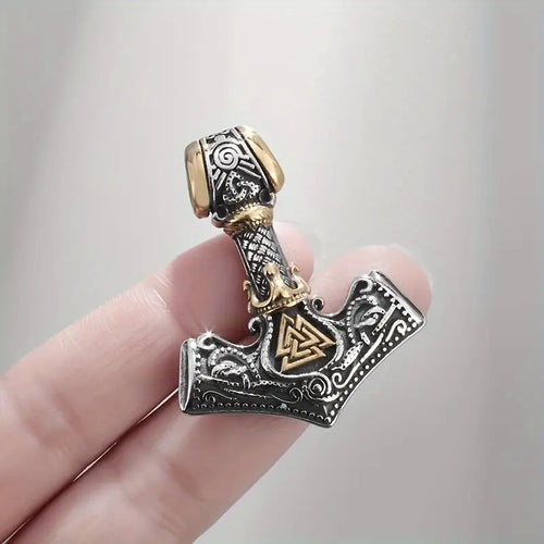 Valknut and Thor's Hammer Necklace