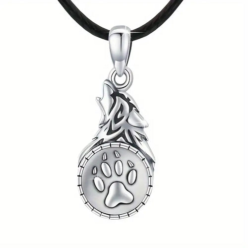 Wolf W/Paw Necklace