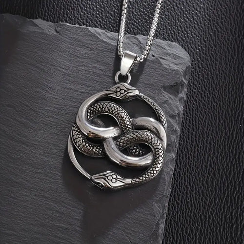 Double Ouroboros Pendant Necklace