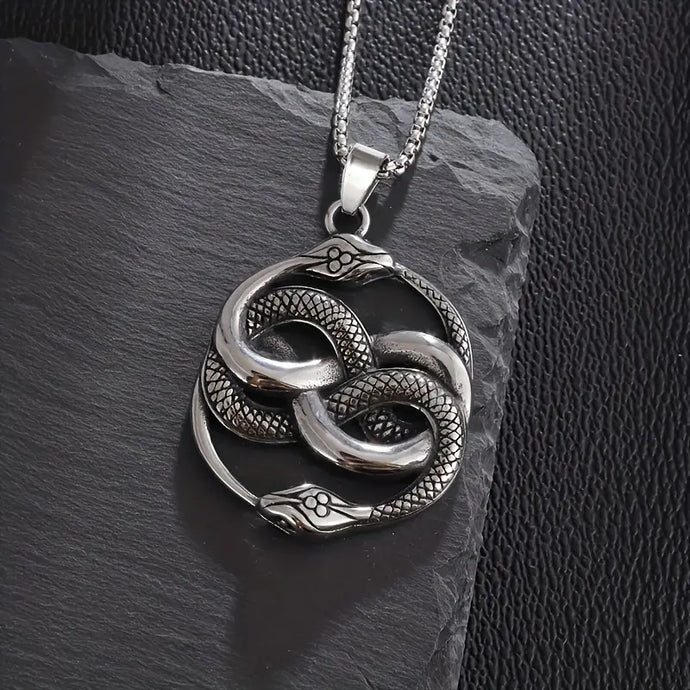Double Ouroboros Pendant Necklace