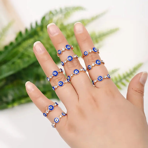Copper Tone Evil Eye Band Ring