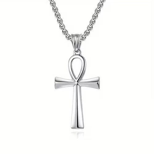 Ankh Solid Steel Pendant Necklace