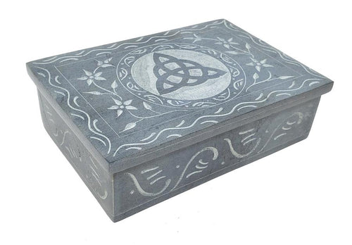 Triquetra Carved Soapstone Box