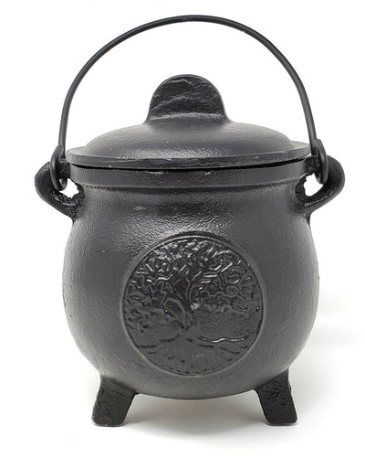 Tree of Life Cast Iron Cauldron with Lid 8