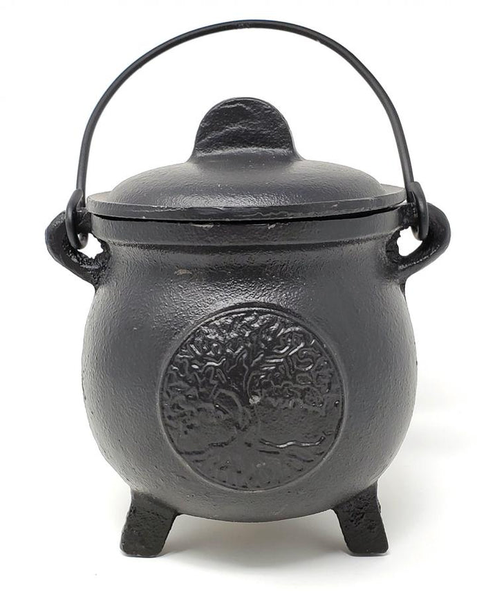 Tree of Life Cast Iron Cauldron with Lid 8