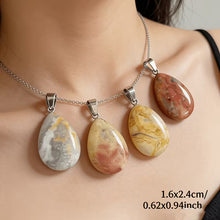 Crazy Lace Agate Teardrop Necklace