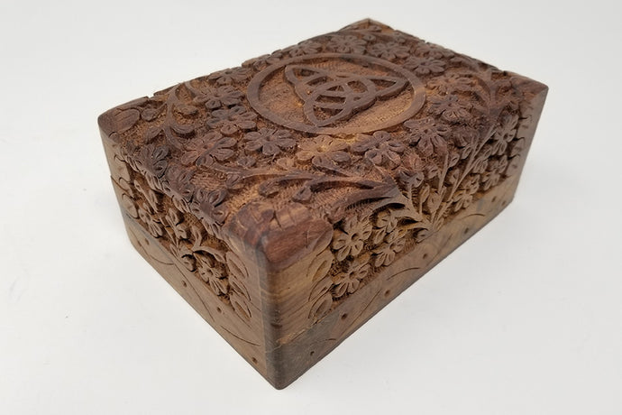 Triquetra Carved Wood Box