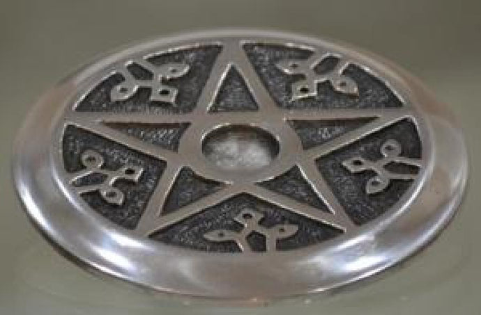 Pentacle Aluminum Altar Tile/Incense/Cone Burner