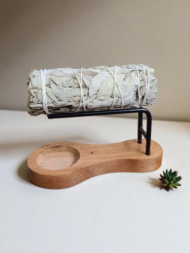 3-in-1 Wooden Sage Burner, Candle Holder & Incense Burner
