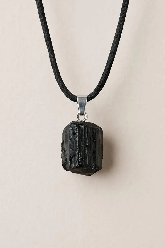 Raw Black Tourmaline Necklace