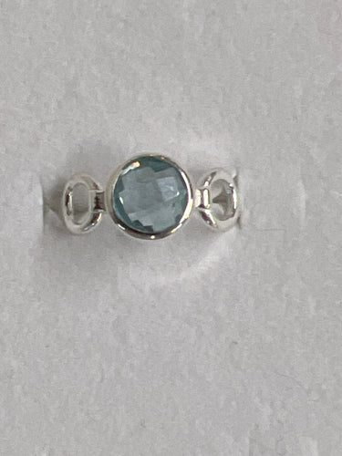 Blue Topaz Trinity Ring Size 10