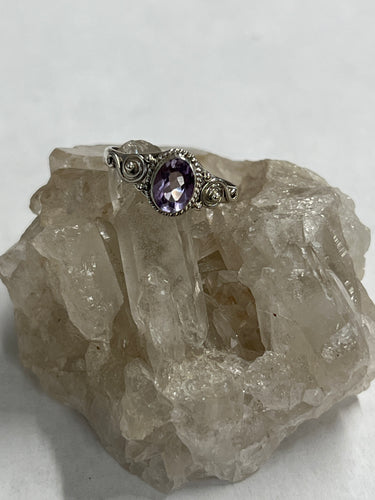 S/S Amethyst Ring Size 8