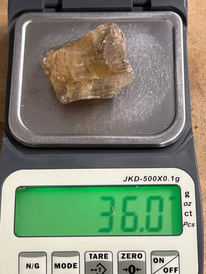 Golden/Yellow Scapolite, Raw (36. Grams)