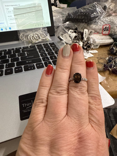 Smoky Quartz Adjustable Ring