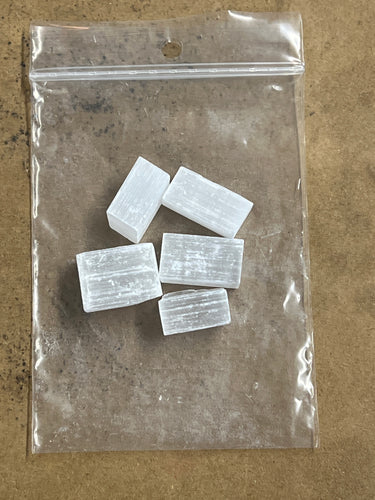 Satin Spar (Selenite), Small Bag 5+ Pieces
