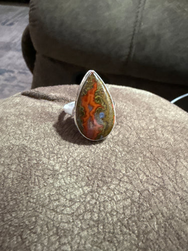 Seam Agate Ring Size 12