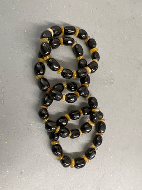Amber and Jet Bracelet (7.75