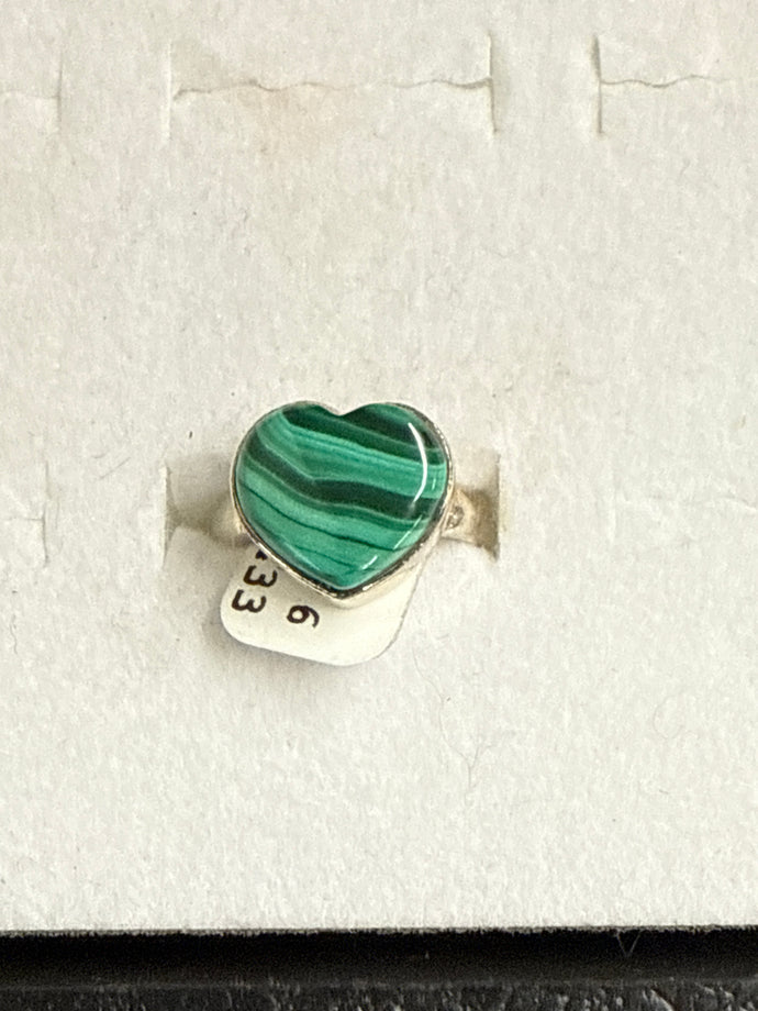 Malachite Ring Size 6