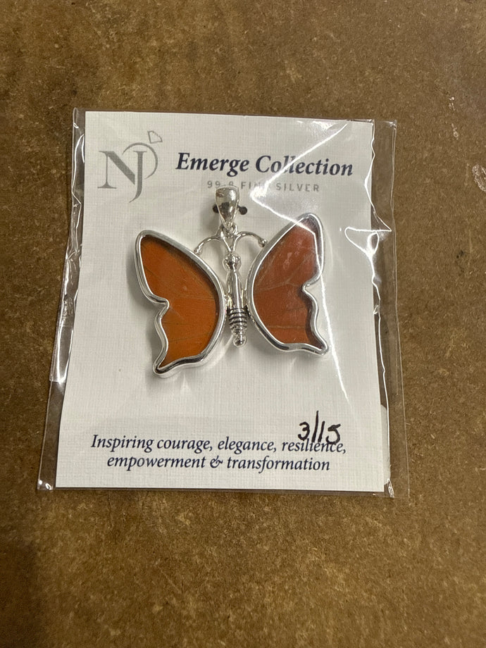 Emerge Butterfly Pendent (Orange Albatross from Peru)