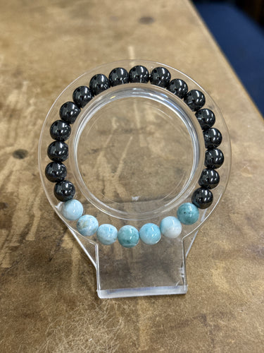 Larimar and Hematite Bracelet